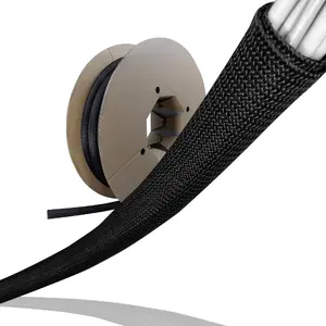 Kabeļu caurule Label the Cable LTC Pro 5111, 10 m, melna — kabeļu saišķošanai un kārtošanai
