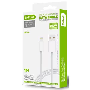 USB-A to Lightning cable D‑Fruit DF106 1 m, white