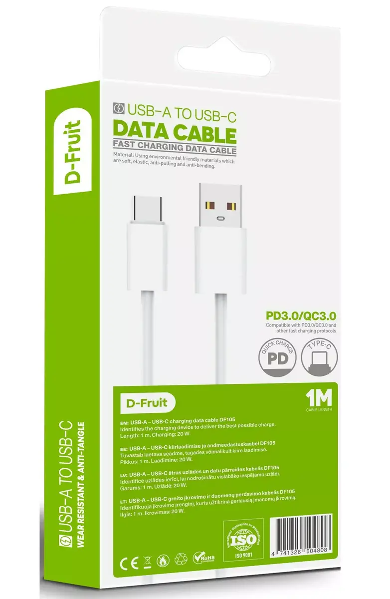 USB-A to Lightning cable D‑Fruit DF106 1 m Photo 2