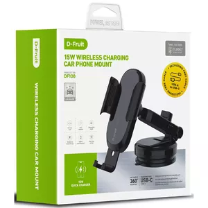 Car mount D-Fruit DF108 QI wireless charger for smartphones — D-Fruit DF108 QI