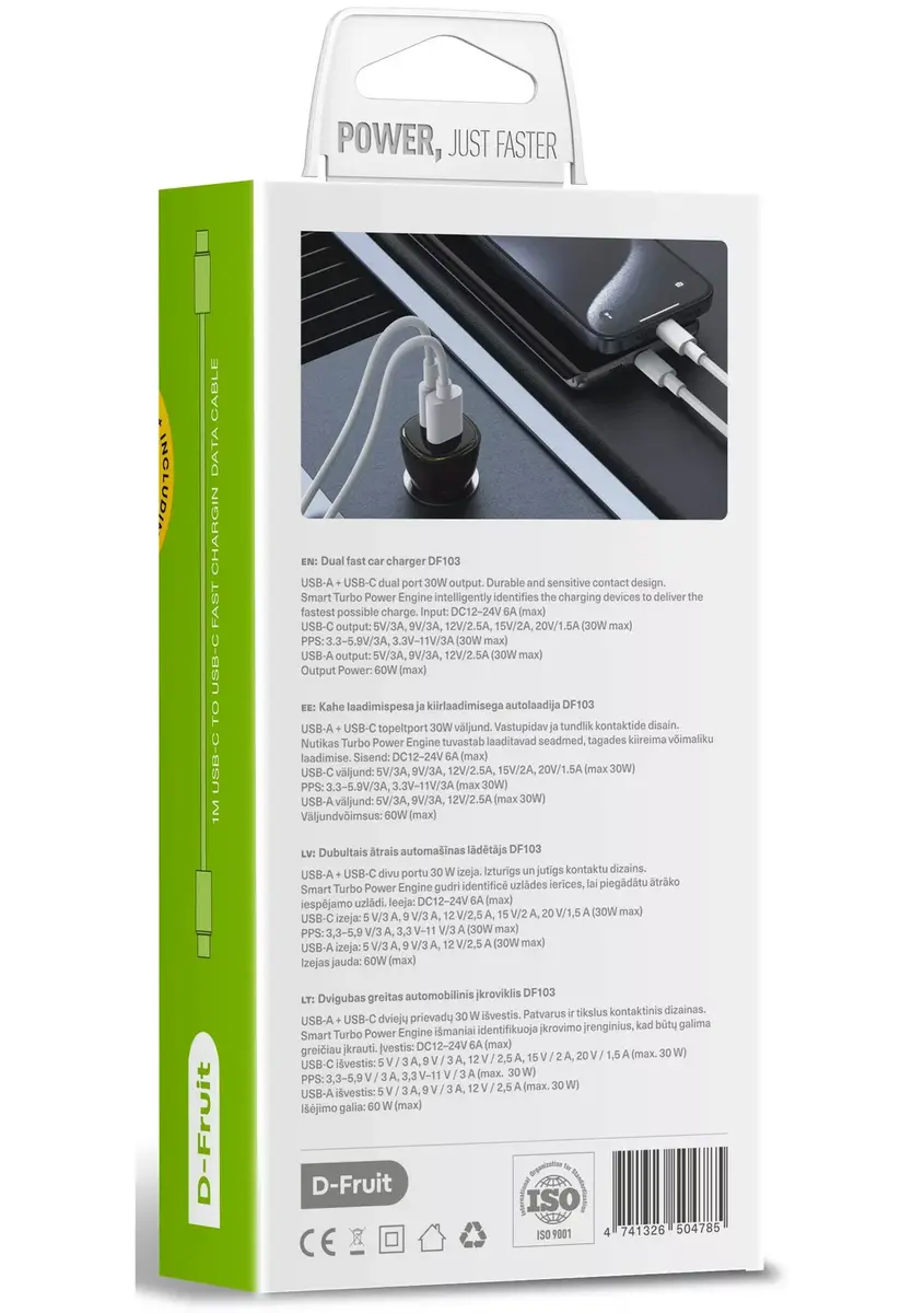 Авто зарядное D-Fruit DF103 60W Photo 2
