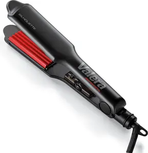 Texturizing iron VALERA 647.02 — ceramic heating, max 210°C, black/red, 3 m cord