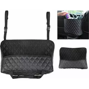 Car seat organizer Aptel AG403C, black — backseat storage for documents, bottles, gadgets