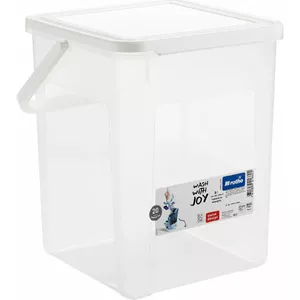 Plastic detergent container Rotho Basic 9 L model 1770101100RP, white, lid, hanger hole