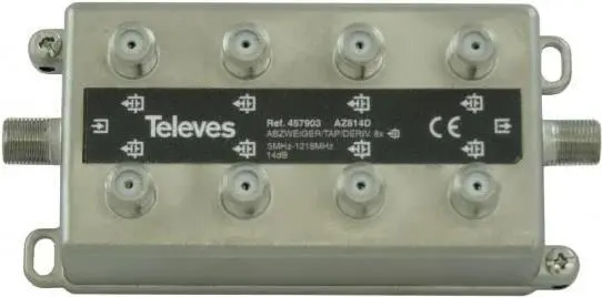 Splitteris Televes AZ814D 8‑ceļu 5–1218 MHz