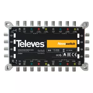 Satelīta multiswitch Televes 714201 9 ieejas 17 izejas
