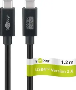 Кабель USB GOOBAY 74376 USB 4.0 Type-C 1,2 м черный