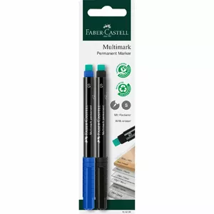 Permanent Marker Faber-Castell 156296 Black Blue 2 pcs