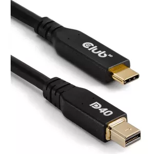 DisplayPort kabelis CLUB3D CAC-1561 2m Mini DisplayPort USB Type-C Melns