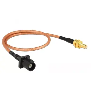 Коаксиальный кабель DeLOCK 89676 RG-316 0.3 м FAKRA A SMB Черный Коричневый Золотой