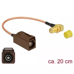 Coaxial Cable DeLOCK 89684 RG-316 0.2 m FAKRA F SMA Black Brown Gold Yellow