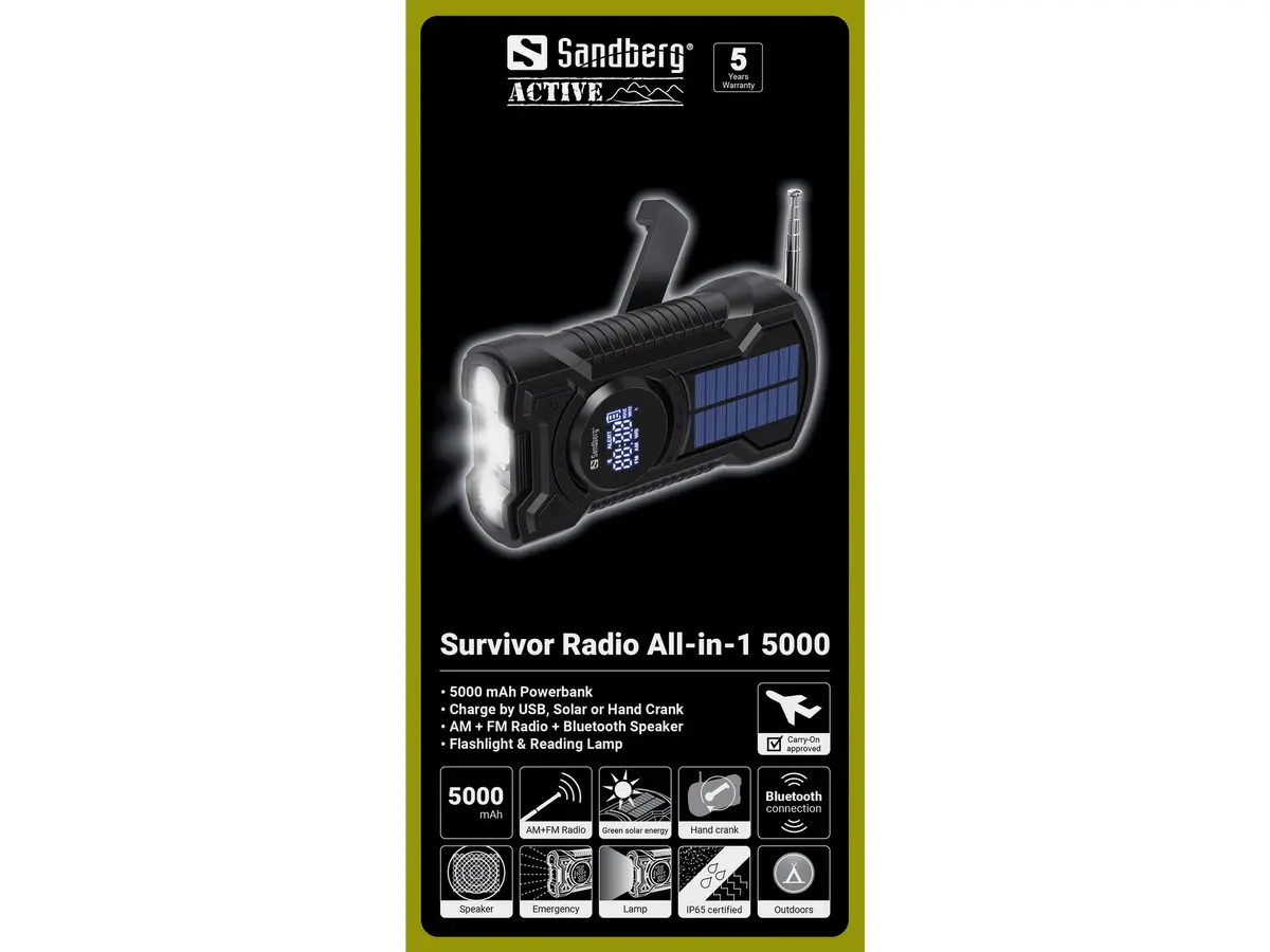 SANDBERG Survivor Radio All-in-1 5000 Portable Radio Photo 9