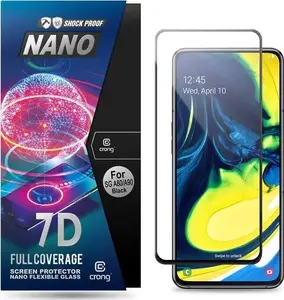 Screen protector Crong 7D Nano Flexible Glass for Samsung Galaxy A80 / A90 — hybrid 9H full-screen cover