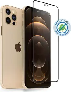 Закалённое защитное стекло Crong Anti-Bacterial 3D Armour для iPhone 12 Pro Max с рамкой для установки (9H)