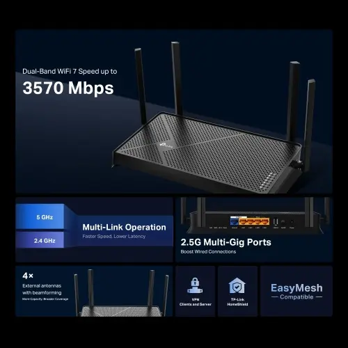 TP-Link Archer BE230 Wi-Fi 7 bezvadu maršrutētājs Photo 7