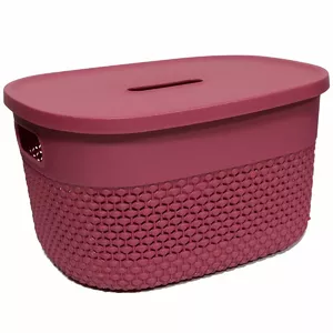 Storage Basket ArtFlow Deny 27×22×15 cm with Lid — Red