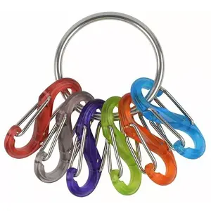 Keyring+ 6 x Micro Carabiner plastic key organizer by NITEIZE, colorful set (KRG2-11-R3)