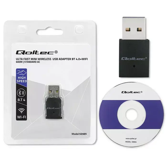 Mini WiFi adapteris QOLTEC 56989 AC 600 Mbps Photo 4