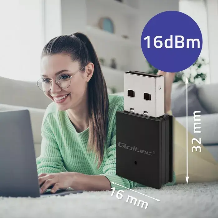 Mini WiFi adapteris QOLTEC 56989 AC 600 Mbps Photo 5