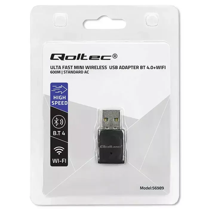 Mini WiFi adapteris QOLTEC 56989 AC 600 Mbps Photo 10