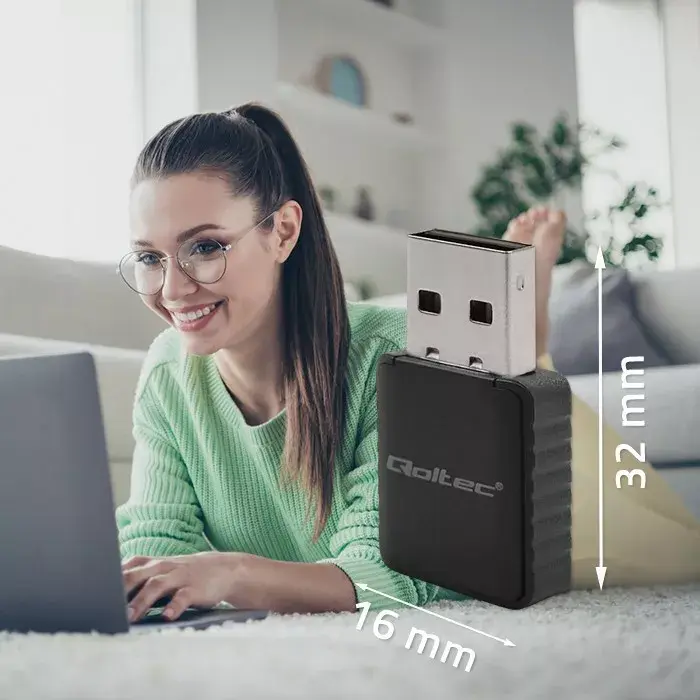Беспроводной USB‑адаптер QOLTEC 56988 Dual Band 1300Mbps Photo 4