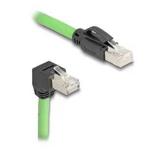 Сетевой кабель DeLOCK RJ45 Cat.6A разъем к разъему вниз 1м зеленый