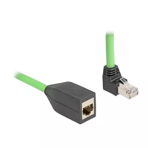 Tīkla kabelis DeLOCK RJ45 Cat.6A ar augšējo leņķa spraudni uz ligzdu 5m zaļš