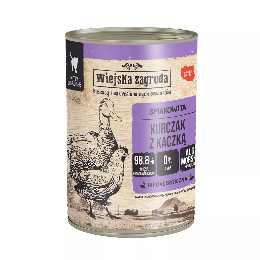 Mitras kaķu barības wiejskazagroda Chicken with