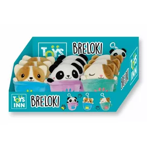 Plush Keychain Animal Mug Mix — Stnux assortment, 9 pcs display