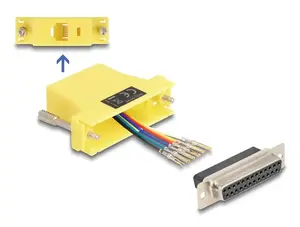 DELOCK D-Sub 25 pin female to RJ12 female assembly kit, yellow