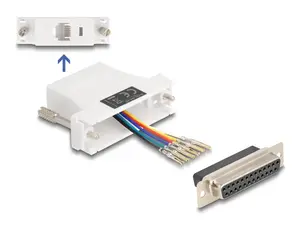 DELOCK D-Sub 25 pin female to RJ12 female assembly kit, white