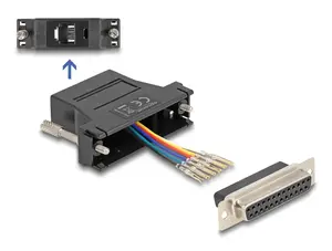 DELOCK assembly kit: D-Sub 25 pin female to RJ12 female connector, black
