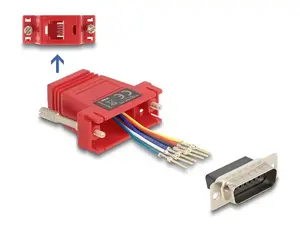 DELOCK cable gender changer D-Sub 15, 2× D-Sub 15 connectors, red