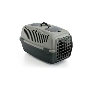 Pet carrier Stefanplast Gulliver 3 with plastic door, 61×40×38 cm, grey/green