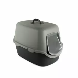 Закрытый лоток для кошек Stefanplast Cathy 56×40×40 см, серо‑зелёный