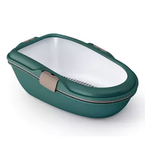 Туалет для кошек Stefanplast Furba Chic Maxi 69,5×47×26 см, зеленый/светло-серый