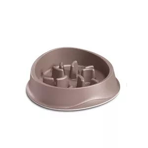 Миска для еды с замедлением поедания stefanplast Chic 1 л, 26×26×8 см, светло-серая