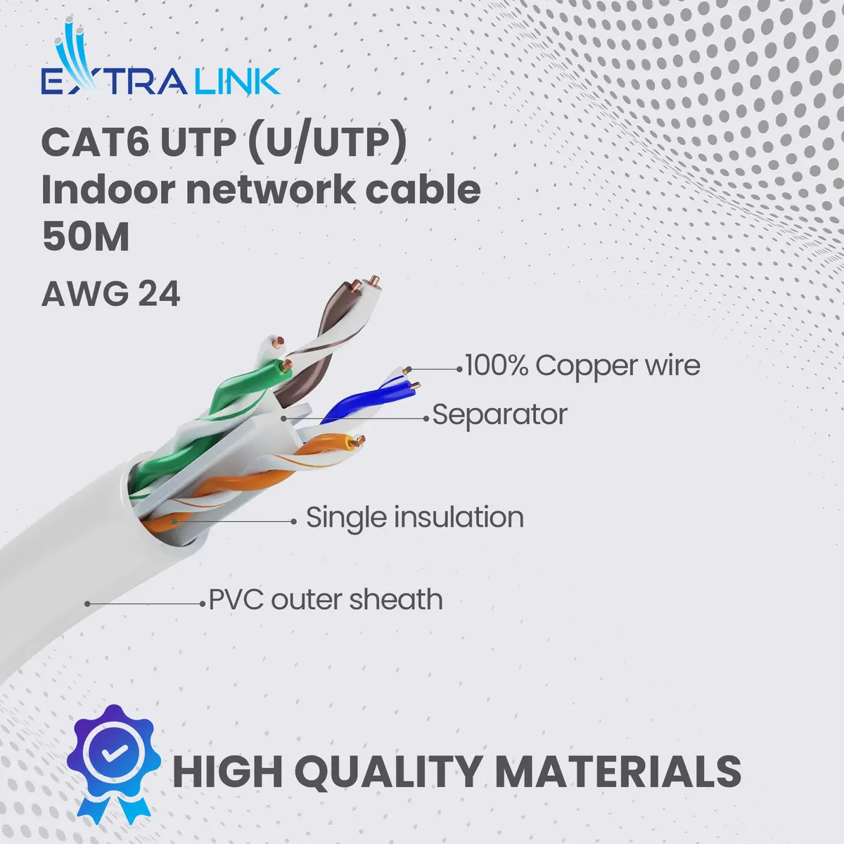 Extralink CAT6 UTP tīkla kabelis Photo 11