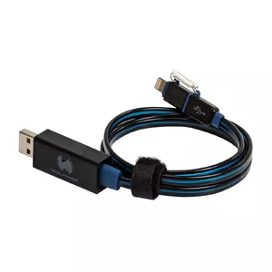 USB A/Lightning Cable RealPower 0.75m Black/Blue