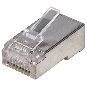 Модульные разъемы RJ45 Intellinet Cat5e STP 3-контактные для твёрдого провода 15µ золочёные контакты 100 шт