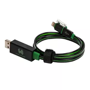 RealPower USB A/Lightning 0.75m 0,75 m Melns, Zaļš