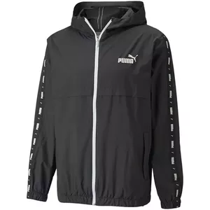 PUMA ESS+TAPE 847477 01 Black Lightweight Breathable Windbreaker Jacket