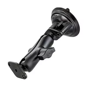 Suction cup double ball mount RAM Mounts Twist‑Lock — 2.54 cm aluminium, black
