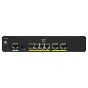 Маршрутизатор Cisco C927-4P — проводной Gigabit Ethernet, 4 порта RJ-45 LAN, 1 USB, 2 ГБ флэш, 1 ГБ ОЗУ, чёрный