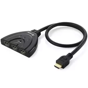 EQUIP 3x1 HDMI Switch, Full HD 1920x1080, HDMI, Black, 81×155×17 mm