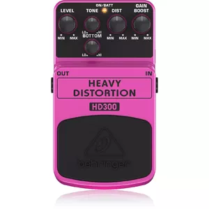 Behringer HD300 Heavy Distortion Guitar Effects Pedal in Black with AC or 9V Battery Power Support