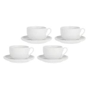 Set of 4 Cups with Saucers LA PORCELLANA BIANCA Corte 250 ml white
