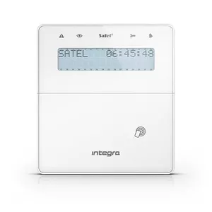 Wireless keypad SATEL INT-KWRL2-W with LCD display, white, wireless communicator for control panel