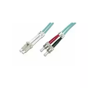 Duplex optical patch cable LC–ST 50/125 µm OM3, multimode, 10 m