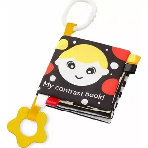 Тканевая сенсорная книжка baby ono My Contrast Book 0m+ — книга с контрастными картинками
